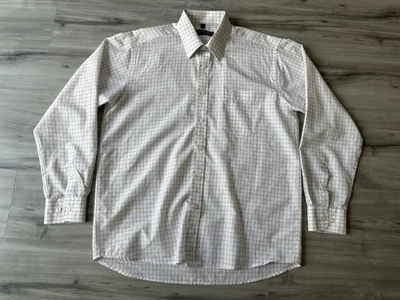 VTG Versace Classic V2 Button Down Shirt Men’s Size L 16 Long Sleeve Blue Check - Image 1 of 4