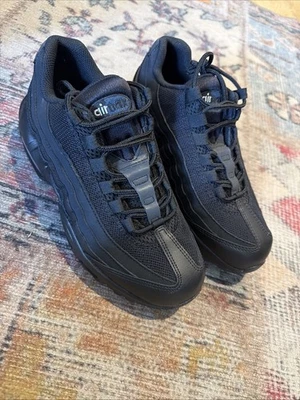 Nike Air Max 95 Triple Black Sneakers, Size 5.5Y / W7 BNIB II4053-001 - Image 1 of 4