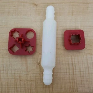 Vintage Tupperware Spielzeug Kinder Nudelholz und Ausstechformen Posten Ersatz - Bild 1 von 9