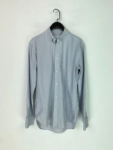 Skopes Grey White Striped Formal Shirt Button Down Collar Long Sleeve S UK math - Picture 1 of 12