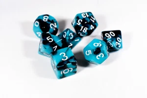SPIRIT SHADOW DOPPELFARBEN WIRBEL BLAU/SCHWARZ Würfel BrycesDice DnD Polyedr - Bild 1 von 2