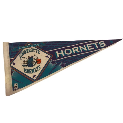Vintage NBA Charlotte NC Hornets Basketball Sports Souvenir 90s Pennant Wincraft Cover