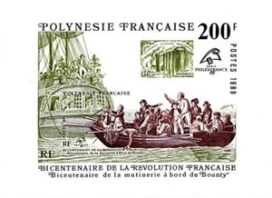 FRENCH POLYNESIA 1989 REVOLUTION S/S MNH 💲FREE SHIPPING💲 SHIPS,STAMP on STAMP - Picture 1 of 1