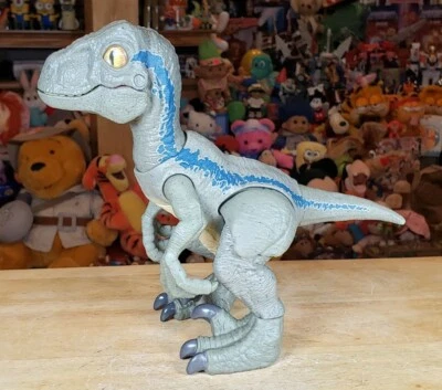 Jurassic World Primal Pal Blue Velociraptor Dinosaur Dino Rivals *WORKS 🔥 NICE* - Image 1 of 4