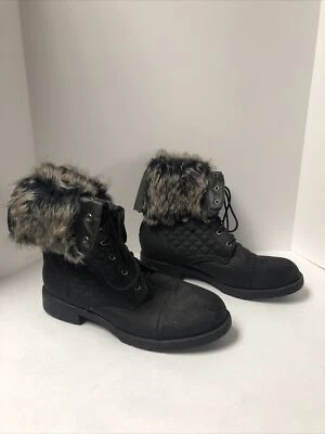 Botas Charlotte Russe imitación gamuza/piel con cordones ajustables cremallera trasera talla 10 para mujer Foto 1 de 4
