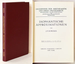 DIOPHANTISCHE APPROXIMATIONEN, JF KOKSMA Mathematik Théorie des nombres Maths - Picture 1 of 3