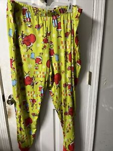 NEW DR SEUSS GRINCH MERRY GRINCHMAS CHRISTMAS GREEN LOUNGE PANTS SIZE 2X 44-46