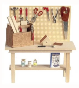 Dollhouse Miniature  Workbench with Accessories - Picture 1 of 1