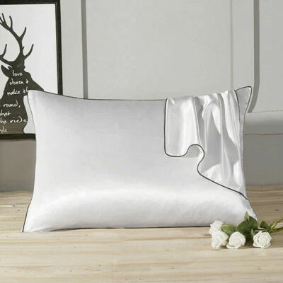 100% Pure Mulberry Silk Pillowcases Anti-wrinkle Bedding Soft Pillow Cases Cover - Image 1 of 4