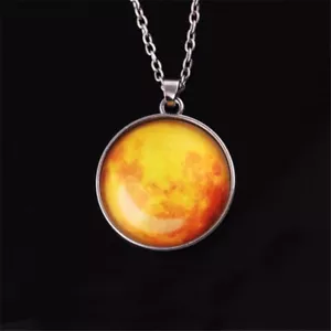 Moon Necklace Round Glow in the Dark Necklace (Yellow) - Picture 1 of 2
