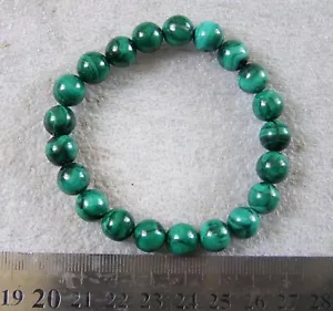 One Strand Natural Green Malachite Stretch Bracelet 6.8" a1154 - Picture 1 of 3