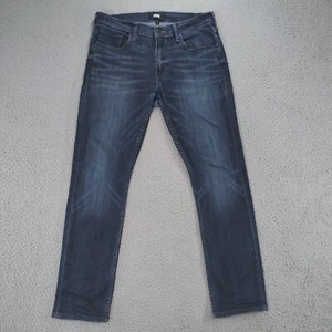 Paige Jeans Mens 32 Blue Denim Federal Dark Wash Straight Leg Mid Rise Stretch - Picture 1 of 23