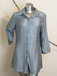 Cut Loose NWT Tunic Top Blouse Lagenlook blue stripe Tencel XL - Picture 1 of 4