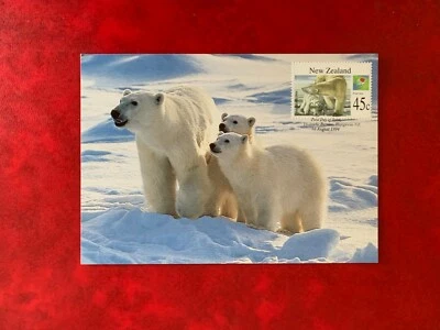 NEW ZEALAND 1994 MAXI CARD ANIMALS POLAR BEAR - Image 1 of 2