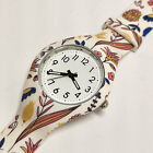 Watch Womens 34 mm Case Easy Read Analog Dial Silicone Flower Pattern Quartz