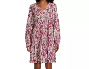 Beach Lunch Lounge Maddie Multi Color Geometrical Print Babydoll Dress Medium - Picture 1 of 9
