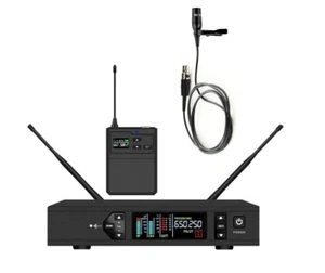 Wireless Lavalier Microphone System UHF True Diversity Unidirectional Lapel mic - Picture 1 of 2