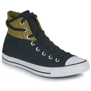 All Star Converse Size 9.5UK Crafted Patchwork Hi Black Canvas Sneakers New - Picture 1 of 7