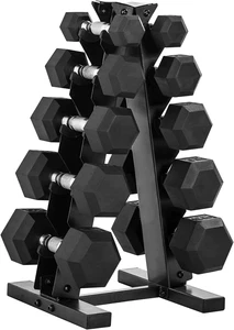 CAP Barbell Rubber-Coated Hex Dumbbells, Set of 2 (5,8,10,12,15,20,25,30,45-60)