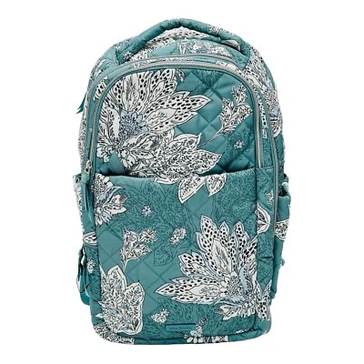 Vera Bradley Tiger Lily Blue Oar Campus Backpack School Book Bag Laptop  NEW - Image 1 of 4