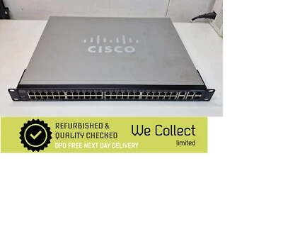 Cisco SF300-48P V02 48-Port 10/100 PoE+ Managed Network Switch With Rack Mounts - Image 1 of 4
