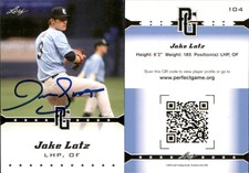 Jake Latz Signed 2013 Leaf Perfect Game #104 Card Auto AU