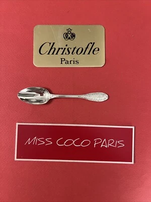 CUILLÈRE DEMI TASSE 12CM CHRISTOFLE ROYAL CISELÉ TRÈS BEL ETAT ARGENT STERLING - Photo 1/4