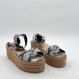 FSJ Women Chic Open Toe Platform Wedge High Heel Espadrilles Sandals Fashion Ank - Picture 1 of 6