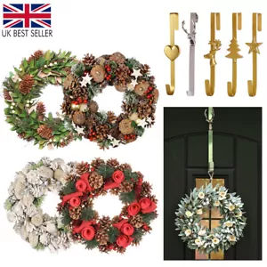Winter Wreath Festive Hanging Door Wall Garland Home Xmas Decoration Ornament - Picture 1 of 15