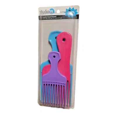Studio 35 Beauty 3 Piece Pro Styling Hair Lift Picks Combs Assortment NEW  - Image 1 of 2