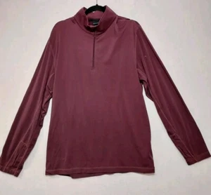Dunning Golf Pullover Mens Sz XL Maroon 1/4 Zip Stretchy Jacket Thumb Holes VTG? - Picture 1 of 13