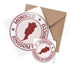 1 x Greeting Card & Coaster Set - Kingdom Of Morocco Travel Map #4494