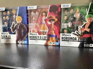 S.H.Figuarts ONE PIECE MONKEY・D・LUFFY RORONOA・ZORO SANJI Juego de 3 juguetes BANDAI SHF - Imagen 1 de 14