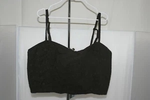 Pins and Needles Black Midriff Tank Bra Top Shirt Sz L ~ NWT - Picture 1 of 3