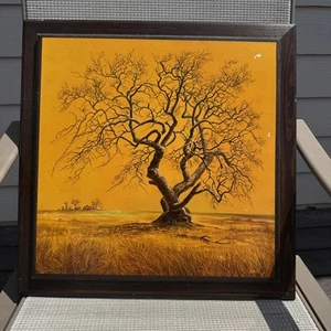 Tree of Life Art Print Mounted Board MCM Farm Wood Frame See Description - Picture 1 of 12
