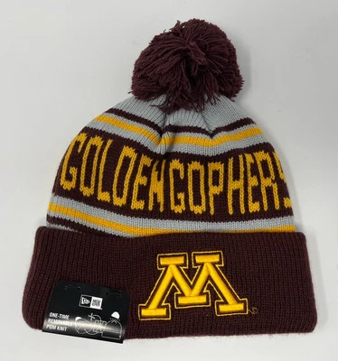 Gorro New Era Adulto Minnesota Golden Gophers Granate Pom Marca Foto 1 de 2