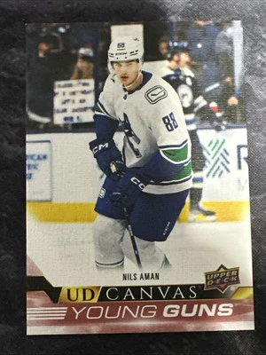 2022-23 Upper Deck UD Canvas Young Guns C214 Nils Aman Vancouver Canucks - Image 1 of 2