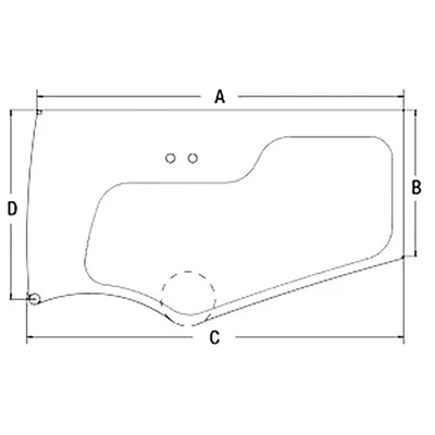 Vidrio de ventana de puerta inferior 4651658 para excavadora John Deere 120D 190DW Foto 1 de 4