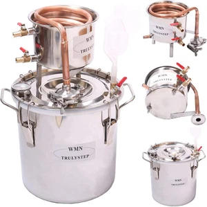 CASA Alambicco Distillatore Temperatura Rame Serpentina Acqua Vino Oil (10 L Lit - Foto 1 di 12