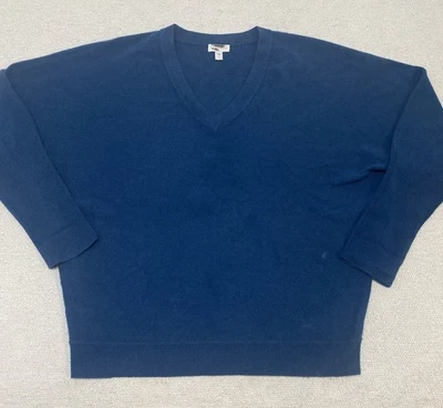 Garnet Hill Cashmere Sweater Women’s Medium Blue V-Neck - Image 1 of 4
