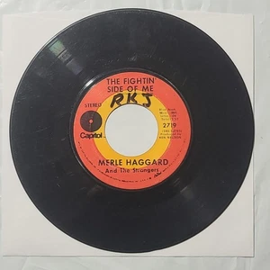 Merle Haggard ~ The Fightin' Side Of Me/ Every Fool Has A Rainbow ~45 RPM Record - Picture 1 of 4