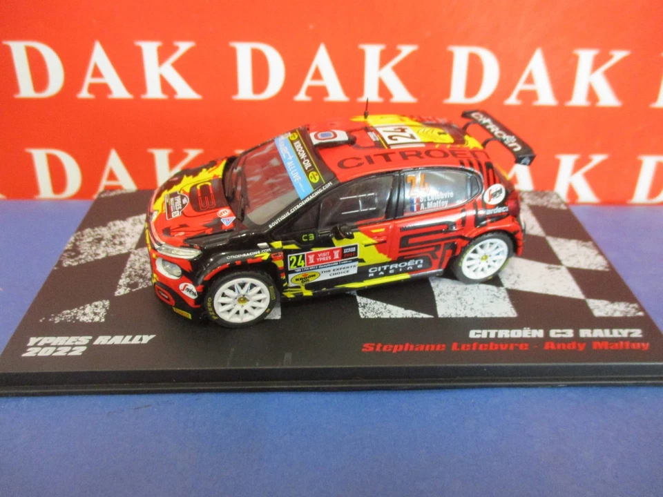 Die cast 1/43 Modellino Auto Citroen C3 Rally2 Rally Ypres 2022 S. Lefebvre**** - Immagine 1 di 4