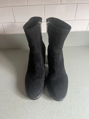 Botines Aquatalia de gamuza texturizada para mujer 8 gris tacón cremallera Foto 1 de 4