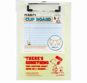 Peanuts Snoopy Woodstock clear clip board with a scale document yellow - Picture 1 of 4