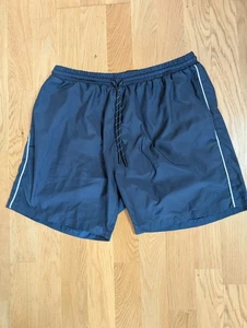 Hugo Boss Mens Swim Shorts Size Large Dark Blue Summer Beach 100% Polyester - Picture 1 of 10