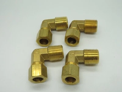 Parker 169C-8-8 Brass Compression Elbow 1/2" Tube x 1/2" Male NPT Lot of 4 NOP - Image 1 of 2