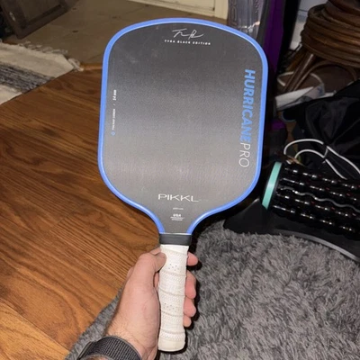 PIKKL Hurricane Pro 14mm  Carbon Fiber Pickleball Paddle –Tyra Black Raw Carbon - Image 1 of 2