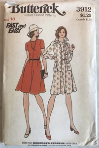 Vintage Butterick 1970s Uncut Sewing Pattern 3912 Jacket & Dress Size 18 - Picture 1 of 2