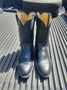 Justin HOMBRE Farm & Ranch Roper Botas de Cuero Negras JB3000 Talla 12EE ¡TOTALMENTE NUEVAS! - Imagen 1 de 10