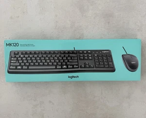 Logitech MK120 920-002565 Wired Keyboard and Mouse Combo Easy Set Up in box NEW - Picture 1 of 9